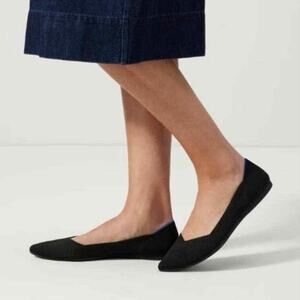 Rothy’s The Point Black Solid Flat Slip On Shoes Size 10